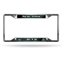 New York Jets License Plate Frame Chrome EZ View - Special Order