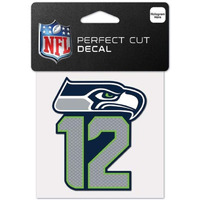 Seattle Seahawks Decal 4x4 Perfect Cut Color 12th Man Design