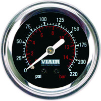 2" Single Needle Gauge (Black Face, Illuminated, 220 PSI)
