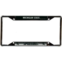 Michigan State Spartans License Plate Frame Chrome EZ View - Special Order