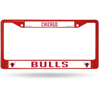 Chicago Bulls License Plate Frame Metal Red