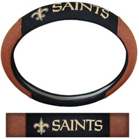 New Orleans Saints Steering Wheel Cover Premium Pigskin Style