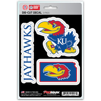 Kansas Jayhawks Decal Die Cut Team 3 Pack