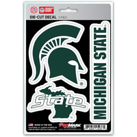 Michigan State Spartans Decal Die Cut Team 3 Pack