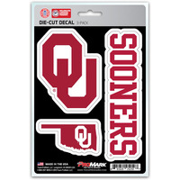 Oklahoma Sooners Decal Die Cut Team 3 Pack