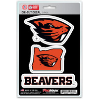 Oregon State Beavers Decal Die Cut Team 3 Pack