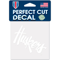 Nebraska Cornhuskers Decal 4x4 Perfect Cut White
