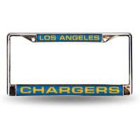 Los Angeles Chargers License Plate Frame Laser Cut Chrome - Special Order