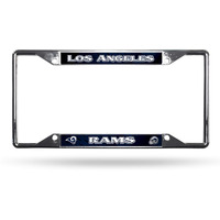 Los Angeles Rams License Plate Frame Chrome EZ View New