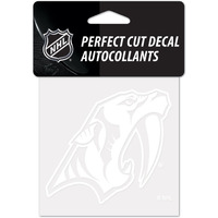 Nashville Predators Decal 4x4 Perfect Cut White