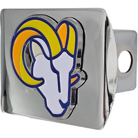 Los Angeles Rams Hitch Cover Color Emblem on Chrome