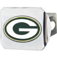 Green Bay Packers Hitch Cover Color Emblem on Chrome