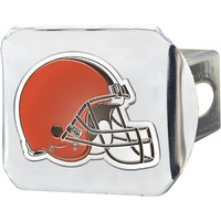 Cleveland Browns Hitch Cover Color Emblem on Chrome