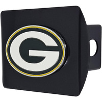 Green Bay Packers Hitch Cover Color Emblem on Black