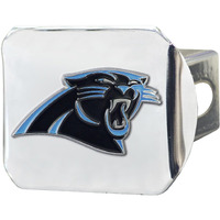 Carolina Panthers Hitch Cover Color Emblem on Chrome