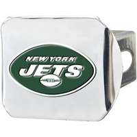 New York Jets Hitch Cover Color Emblem on Chrome