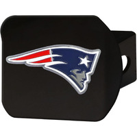 New England Patriots Hitch Cover Color Emblem on Black