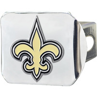 New Orleans Saints Hitch Cover Color Emblem on Chrome