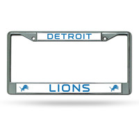 Detroit Lions License Plate Frame Chrome