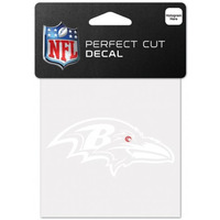 Baltimore Ravens Decal 4x4 Perfect Cut White