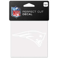 New England Patriots Decal 4x4 Perfect Cut White