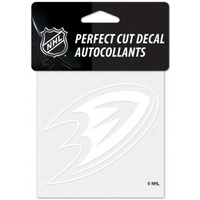 Anaheim Ducks Decal 4x4 Perfect Cut White