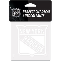 New York Rangers Decal 4x4 Perfect Cut White