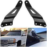 2PCS 50" Curved LED Light Bar Bracket at Upper Windshield Roof Cab