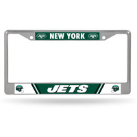 Rico Industries NFL New York Jets 12" x 6" Silver Chrome Frame W' Decal Insert Car/Truck/SUV Auto Accessory