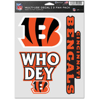 Cincinnati Bengals Decal Multi Use Fan 3 Pack