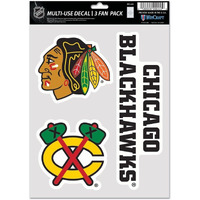 Chicago Blackhawks Decal Multi Use Fan 3 Pack