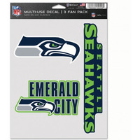 Seattle Seahawks Decal Multi Use Fan 3 Pack