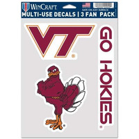 Virginia Tech Hokies Decal Multi Use Fan 3 Pack Special Order