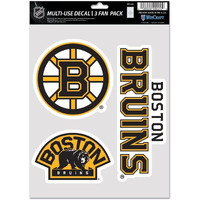 Boston Bruins Decal Multi Use Fan 3 Pack