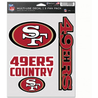 San Francisco 49ers Decal Multi Use Fan 3 Pack