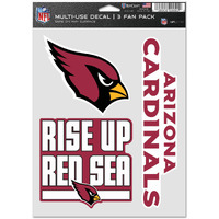 Arizona Cardinals Decal Multi Use Fan 3 Pack