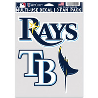 Tampa Bay Rays Decal Multi Use Fan 3 Pack Special Order