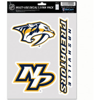 Nashville Predators Decal Multi Use Fan 3 Pack
