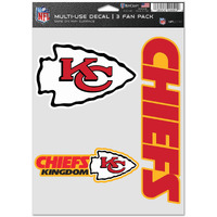 Kansas City Chiefs Decal Multi Use Fan 3 Pack