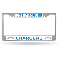 Los Angeles Chargers License Plate Frame Chrome Alternate