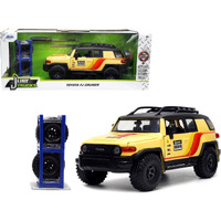 Toyota FJ Cruiser #938 Cream with Matt Black Top with Roof Rack and Stripes "KC Hilites" with Extra Wheels "Just Trucks" Series 1/24 Diecast Model Car by Jada