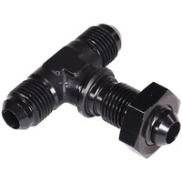 -6AN BLK BULKHEAD FLARE TEE