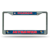 Kansas Jayhawks License Plate Frame Chrome Printed Insert