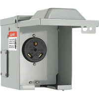 VEVOR 30 Amp RV Power Outlet Box, 125/250 Volt, Enclosed Lockable Outdoor RV Receptacle Box, NEMA TT-30R Weatherproof Electrical Panel, for RV Camper Trailer Motorhome Tested to UL Standards