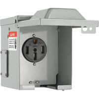 VEVOR 50 Amp RV Power Outlet Box, 125/250 Volt, Enclosed Lockable Outdoor RV Receptacle Box, NEMA 14-50R Weatherproof Electrical Panel, for RV Camper Trailer Motorhome Electric Car, UL Listed Outlet
