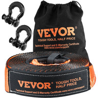 VEVOR Off-Road Recovery Kit, 3" x 30', Heavy Duty Winch Recovery Kit with 30,000 lbs Capacity Polyester Tow Strap, 44,092 lbs D-Ring Shackles, Storage Bag, for ATVs, Jeeps, Off-Road Vehicles, Trucks