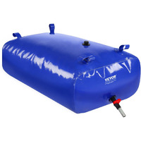 VEVOR 330L/87 Gallon Water Storage Bladder, RV Water Tank, 1000D Blue PVC Collapsible Water Storage Containers, Large Capacity Soft Water Bag, Portable Water Bladder, Fire Prevention, Camping, Emergen