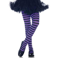 Girl Stripe Tights MEDIUM BLACK/PURPLE