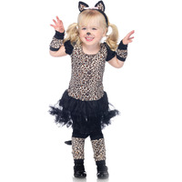 5PC.Little Leopard petticoat dress arm warmers leg warmers tail ears MEDIUM LEOPARD