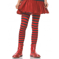 Girl Stripe Tights LARGE BLACK/RED